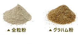 左：全粒粉／左：グラハム粉
